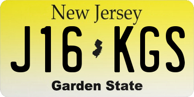 NJ license plate J16KGS