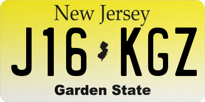 NJ license plate J16KGZ