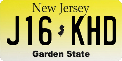 NJ license plate J16KHD