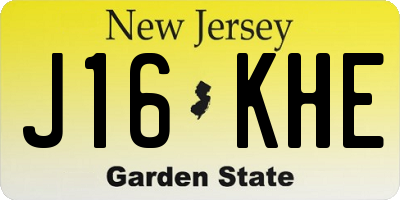NJ license plate J16KHE