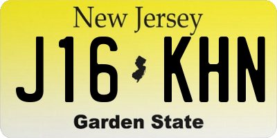 NJ license plate J16KHN