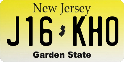 NJ license plate J16KHO