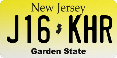 NJ license plate J16KHR