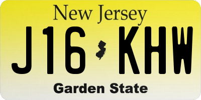NJ license plate J16KHW