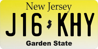 NJ license plate J16KHY