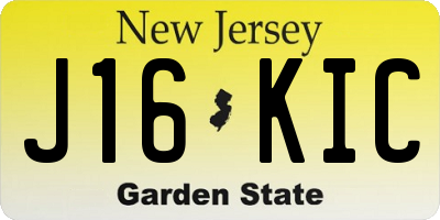 NJ license plate J16KIC