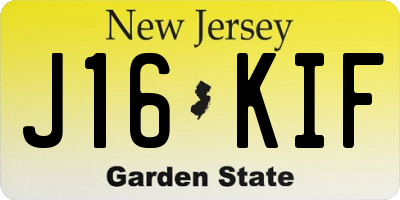 NJ license plate J16KIF