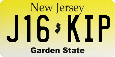 NJ license plate J16KIP