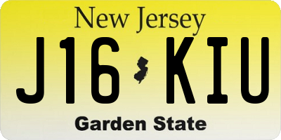 NJ license plate J16KIU