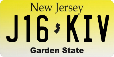 NJ license plate J16KIV