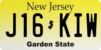 NJ license plate J16KIW