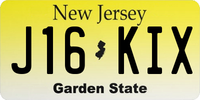NJ license plate J16KIX