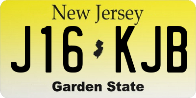 NJ license plate J16KJB