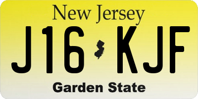NJ license plate J16KJF