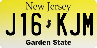 NJ license plate J16KJM