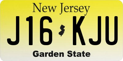 NJ license plate J16KJU