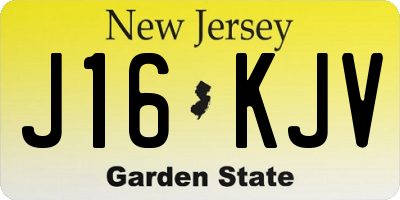 NJ license plate J16KJV