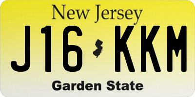 NJ license plate J16KKM