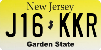 NJ license plate J16KKR