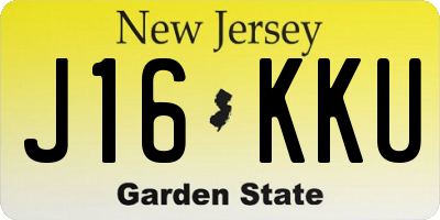 NJ license plate J16KKU