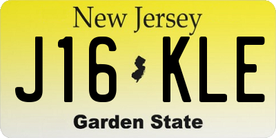 NJ license plate J16KLE