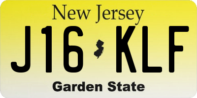 NJ license plate J16KLF