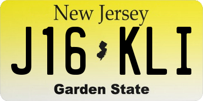 NJ license plate J16KLI