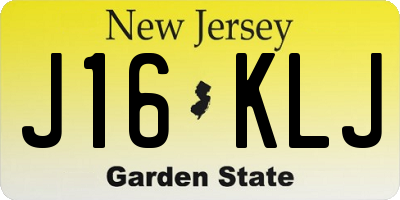 NJ license plate J16KLJ