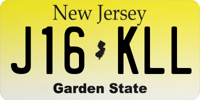 NJ license plate J16KLL