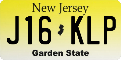 NJ license plate J16KLP