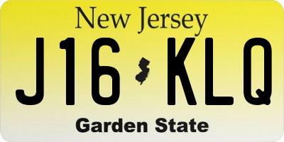 NJ license plate J16KLQ