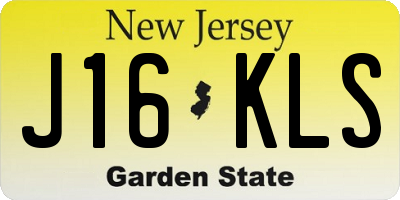 NJ license plate J16KLS