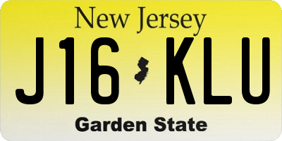NJ license plate J16KLU
