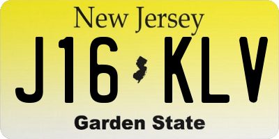 NJ license plate J16KLV