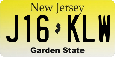 NJ license plate J16KLW