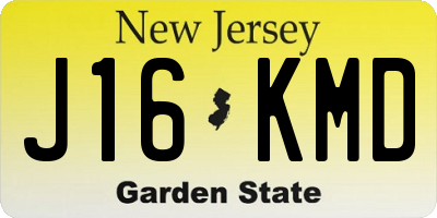 NJ license plate J16KMD