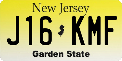 NJ license plate J16KMF