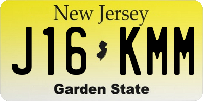 NJ license plate J16KMM