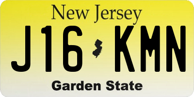 NJ license plate J16KMN