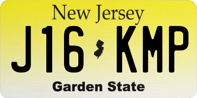 NJ license plate J16KMP