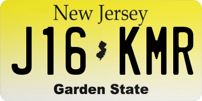 NJ license plate J16KMR
