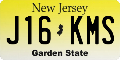 NJ license plate J16KMS
