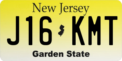 NJ license plate J16KMT
