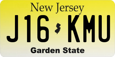 NJ license plate J16KMU