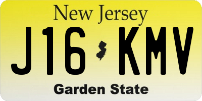 NJ license plate J16KMV