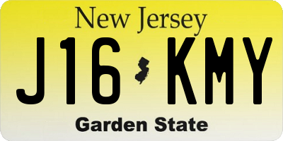 NJ license plate J16KMY