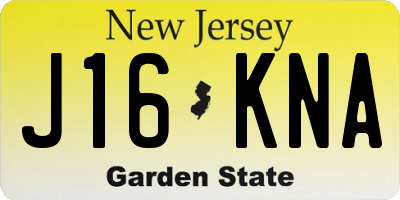 NJ license plate J16KNA