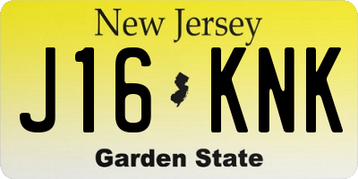 NJ license plate J16KNK