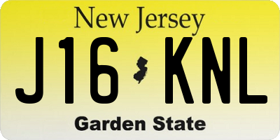 NJ license plate J16KNL