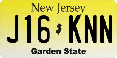 NJ license plate J16KNN